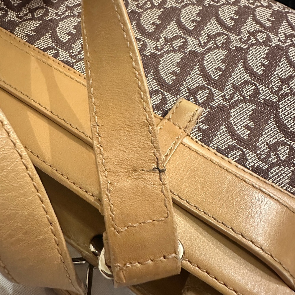 Vintage Dior Street Chic Oblique canvas leather shoulder bag / tote - Picture 9 of 12